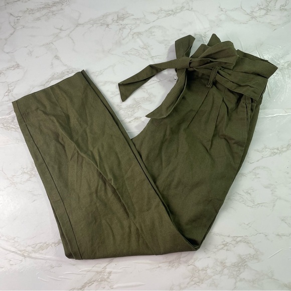 Boden Womens Olive Green High Waist Linen Pant Size 2 - Picture 1 of 9